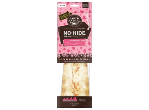 Earth Animal Dog No-Hide Strips Strawberry & Cream 4 Pack
