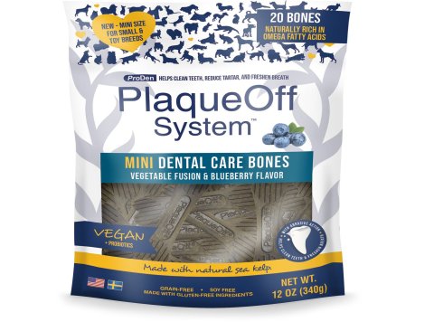 Proden System Mini Dental Care Bones Vegetable Fusion And Blueberry Flavor Dog Treats; 12oz.