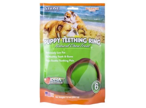 N-Bone Puppy Teething Rings Pumpkin 1ea/7.2 oz, 6 pk