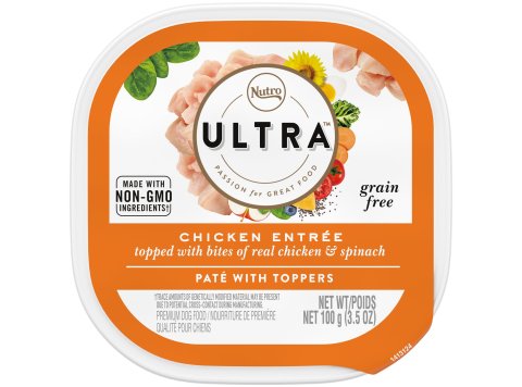 Nutro Products Ultra Grain Free Paté w/Toppers Adult Wet Dog Food Chicken Entree 3.5oz. (Case of 24)