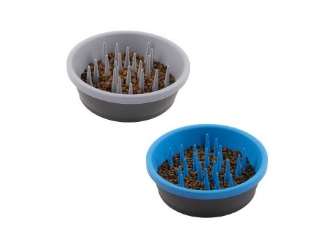 Dexas Slow Feeder Dark Grey/Pro Blue