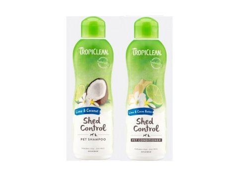 Tropiclean Shed Control Shampoo and Conditioner 20 oz DeShedding Conditioner Lime & Cocoa Butter