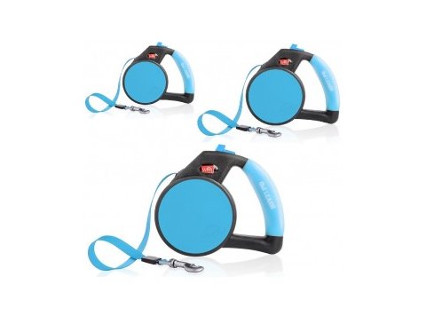 Wigzi Gel Leash - Retractable Sky Blue Large