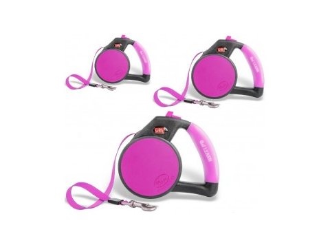 Wigzi Gel Leash - Retractable Pink Large