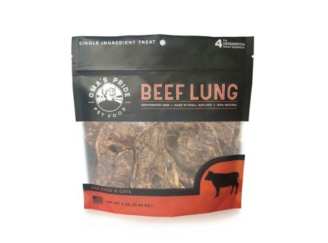Omas Pride Dog Cat Dehydrated Beef Lung 2oz.