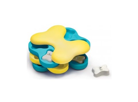 Nina Ottosson Dog Tornado Interactive Treat Puzzle Dog Toy, Blue - Level 2 (Intermediate)
