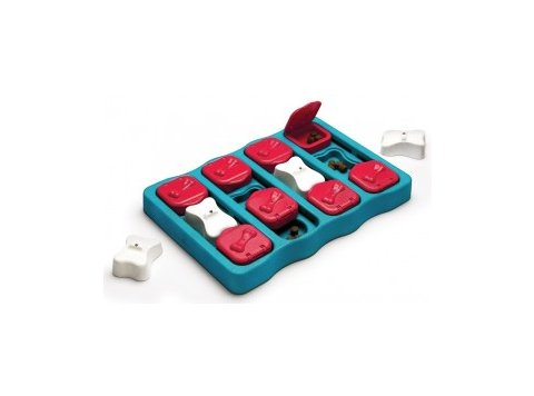 Nina Ottosson Dog Brick Interactive Treat Puzzle Dog Toy, Blue - Level 2 (Intermediate)