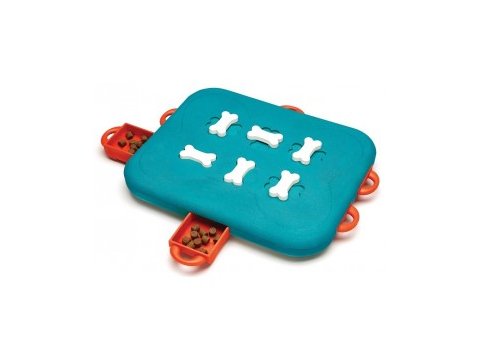 Nina Ottosson Dog Casino Interactive Treat Puzzle Dog Toy, Turquoise - Level 3 (Advanced)