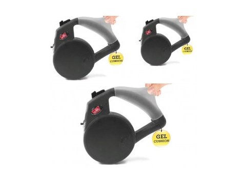 Wigzi Gel Leash - Retractable Black Large