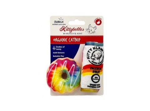 Pride Donut & Kitty Klaw Passion Fruit 2pk Plush Cat Toy