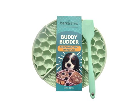 Turquoise / Pink Lickmats + Spatula