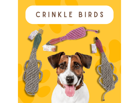 Eco-friendly Recycled Bottle Crinkle Bird Toys Pet-Safe and Pheasant Pink