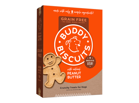 Cloud Star Grain-Free Oven Baked Buddy Biscuits With Homestyle Peanut Butter Dog Treats; 14oz. Box