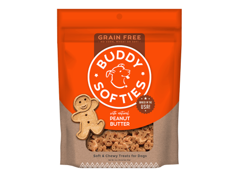 Cloud Star Grain-Free Soft and Chewy Buddy Biscuits With Homestyle Peanut Butter Dog Treats; 5oz. Bag