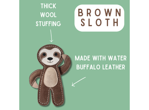 Tuff Toys Pet-friendly eco-sourced Sloth Dog Toy made of all Pink
