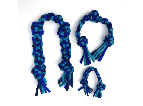 Dharma Dog Toy, Knotted Rope Pull, Blue/Turquoise 15"