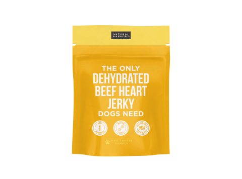 The Only Dehydrated Beef Heart Jerky Dogs Need 4 oz bag