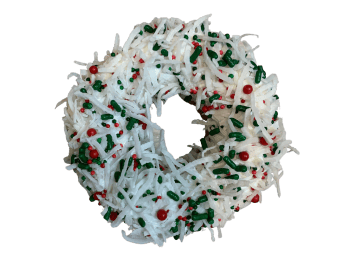 Gourmet Donut, Coconut Christmas Gourmet Donut Dog Treat