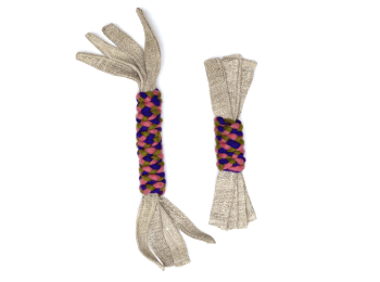 Dharma Dog Toy, Wool & Hemp Twist Pull, Purple/Green Size10