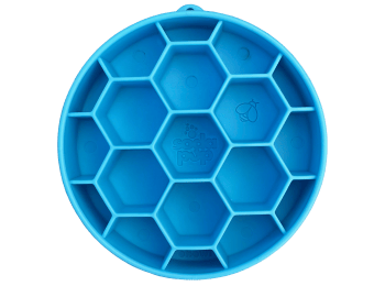 Honeycomb Design eBowl Enrichment Slow Feeder Bowl for Dogs Yellow