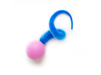 Wiggly Pong - Cat Toy Plastic Pong Ball Free-hanging on 4x4 header card
