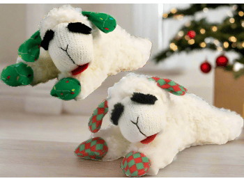 Multipet 10" Holiday Christmas Lamb Chop Plush Dog Toy
