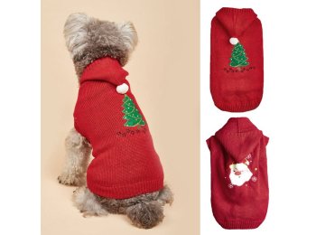 Christmoo - Christmas Themed Pet Sweater Santa XS