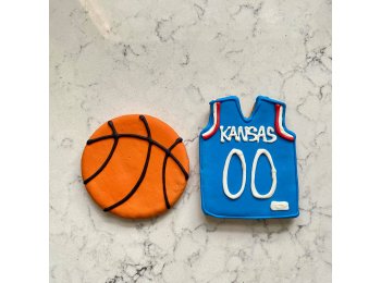 Sports Season Cookies Puppy with Football 4" Packaged