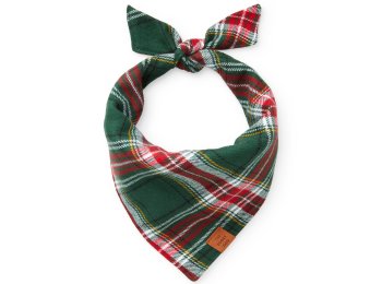 Holly Jolly Flannel Holiday Dog Bandana Medium