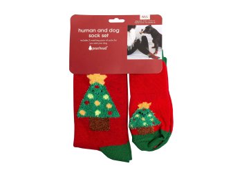 Human and Dog Matching Christmas Sock Set, Christmas Tree