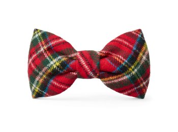 Tartan Plaid Flannel Holiday Dog Bow Tie Standard