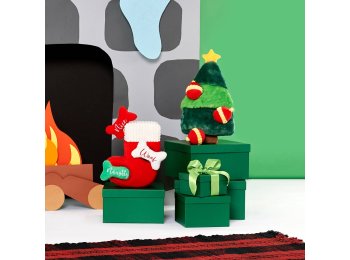 Holiday Zippy Burrow - Christmas Tree - Dog Toy
