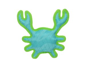 DuraForce Crab Tiger - Blue/Green, Durable, Squeaky Dog Toy