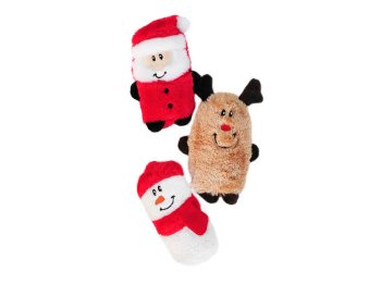 Holiday Squeakie Buddies - Santa, Reindeer, Snowman Christmas Dog Toy