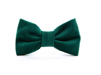 Forest Green Velvet Holiday Dog Bow Tie Large