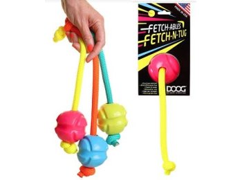 DOOG Fetchables - Fetch-N-Tug Ball & Rope Blue