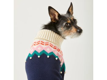 Fair Isle Bobble Holiday Dog Sweater XS