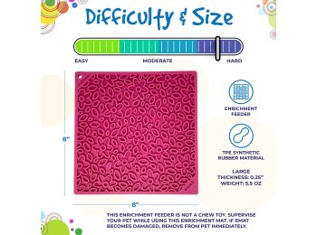 Flower Power Design eMat Enrichment Lick Mat - Pink large pink