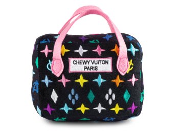 Black Monogram Chewy Vuiton Handbag Squeaker Dog Toy Large