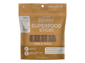 Dog Treat Naturals Dog Superfood Sticks Pork & Peach 10Oz