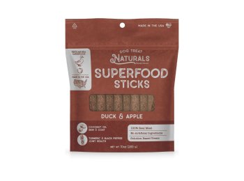 Dog Treat Naturals Dog Superfood Sticks Duck & Apple 10Oz