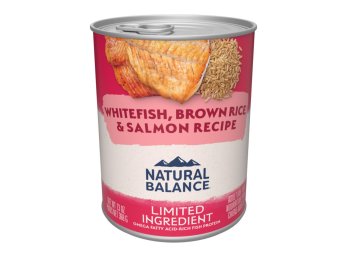 Natural Balance Pet Foods L.I.D. Wet Dog Food Whitefish, Brown Rice & Salmon 13oz. (Case of 12)