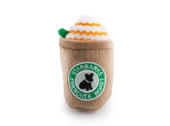 Starbarks Frenchie Roast W/ Straw Squeaker Dog Toy XL
