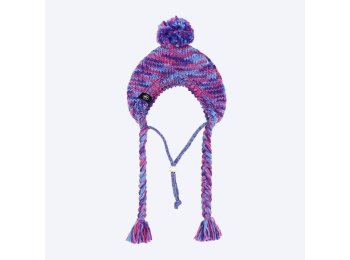 Knit Pom Pom Dog Beanie Hat - Purple & Lavender S (10-15lbs/4.5-7kg)