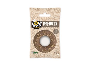 A & E Cages LoLo Pets Bakery Gourmet Donut Dog Treat Peanut Butter, 1ea/One Size