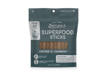 Dog Treat Naturals Dog Superfood Sticks Chicken & Cranberry 10Oz
