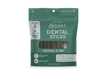 Dog Treat Naturals Dog Dentals Sticks Chickpea & Mint 10Oz 20 Count