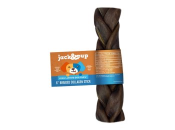 Jack & Pup Dog 6" Collagen Braided Stick 40 Count Display Box