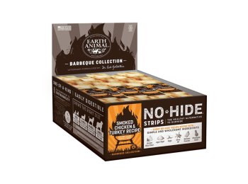 Earth Animal Dog No-Hide BBQ Strips Chicken/Turkey 60count