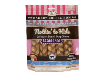 Fieldcrest Farms Nothin' To Hide Bakery Collection Dog Treat Braided Stix, Beef, 1ea/4.5 in, 5 pk